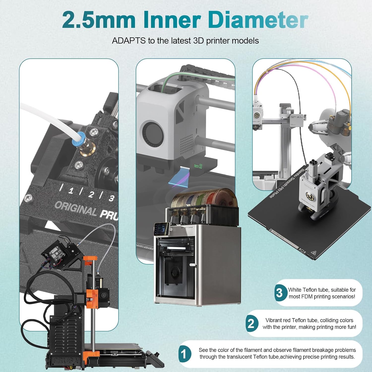 Bambu Lab PTFE 튜브 2.5mm ID×4mm - Direct Drive Extruder 리뷰 및 가격