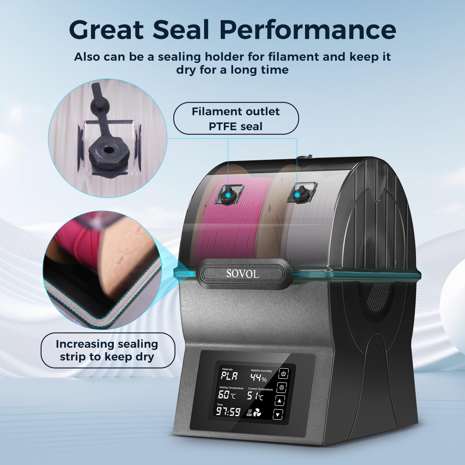 Sovol 필라멘트 건조기 SH02 드라이 박스 필라멘 - Enclosure 3D Printer 리뷰 및 가격