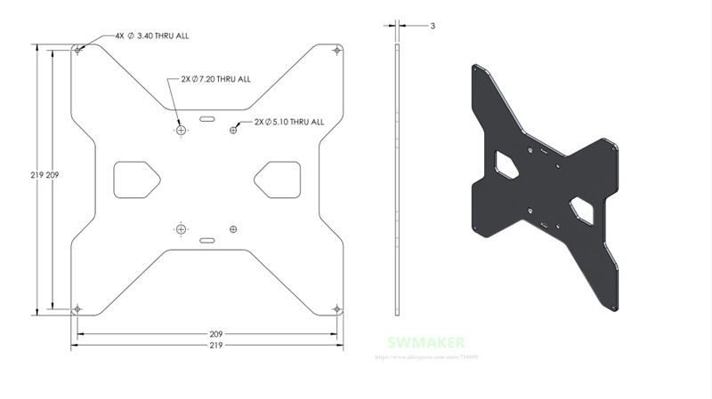 TEVO Tarantula 알루미늄 Y 캐리지 가열 지 - 3D Printer Stand 리뷰 및 가격